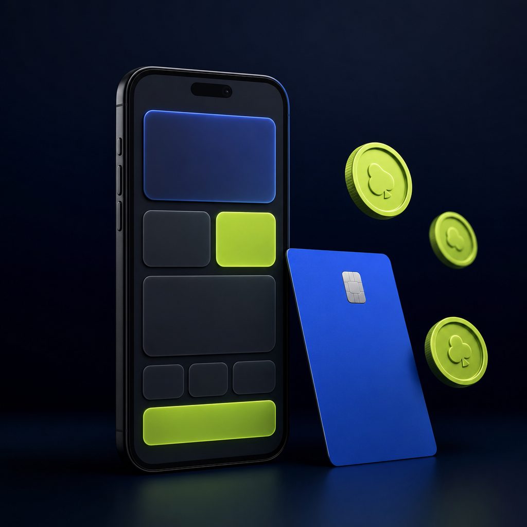 Smartphone mit Casino-Wallet und Paysafecard